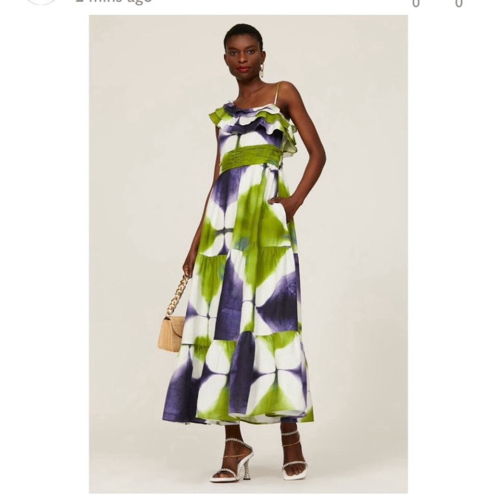 Busayo One Shoulder Abstract Maxi Dress
